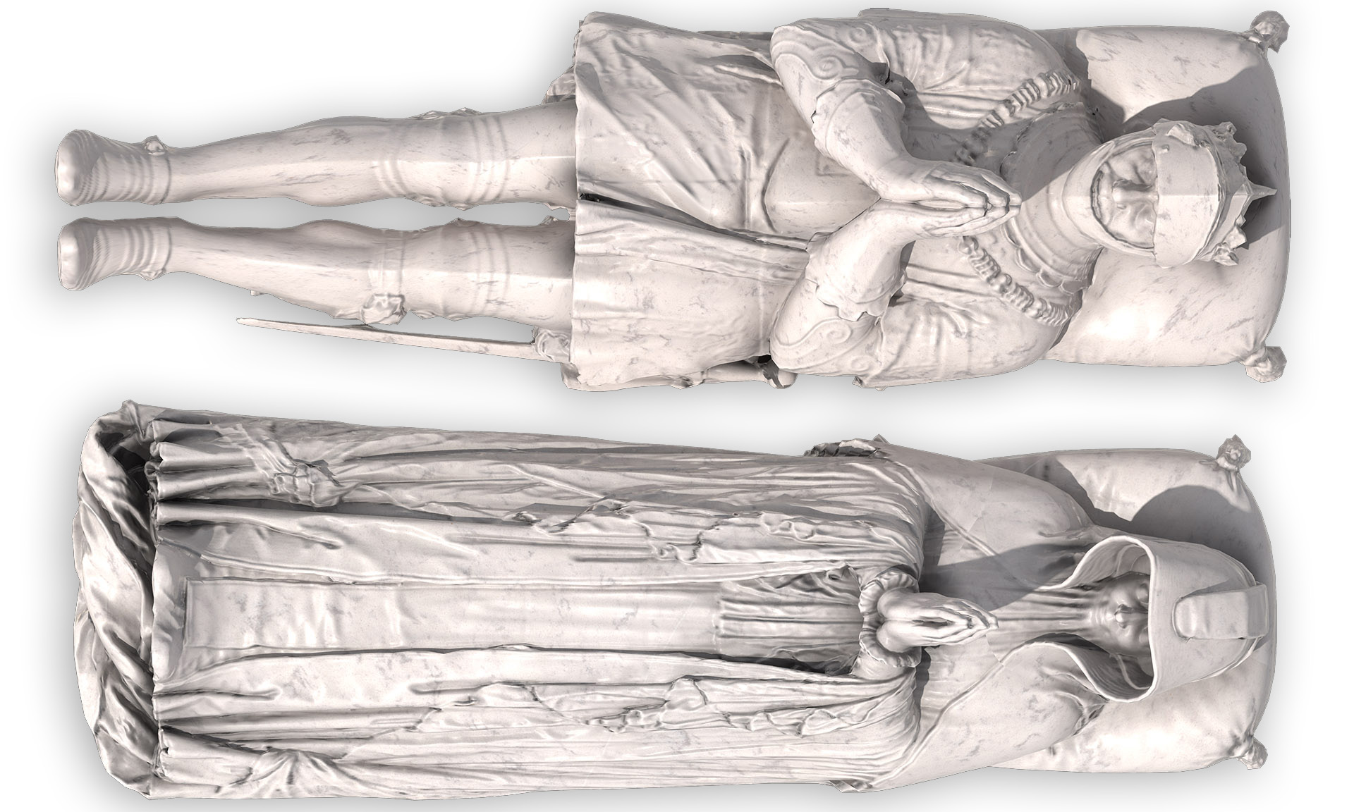 scan 3d des gisants d'anne de montmorency louvre