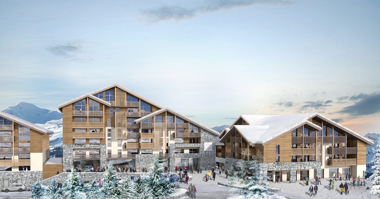 perspective 3d pour la construction d'une résidence de tourisme