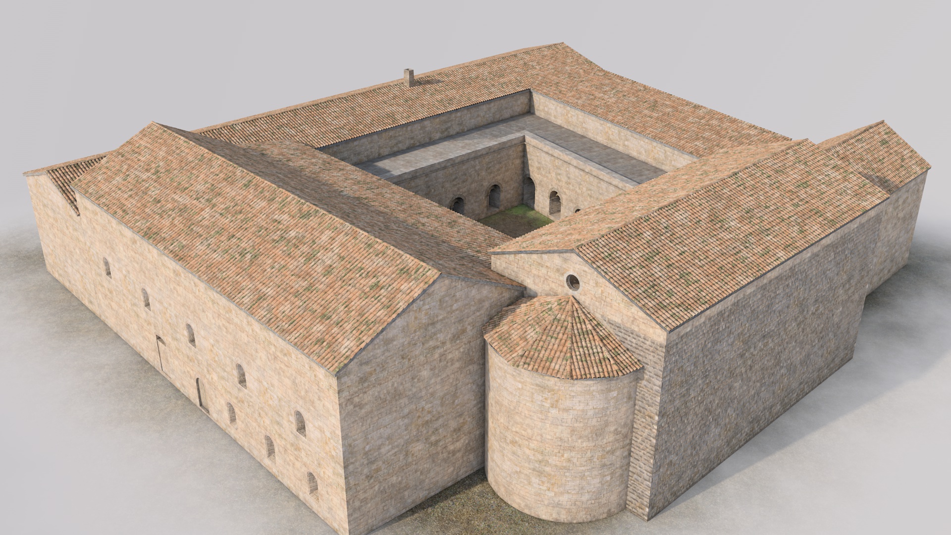 reconstitution en 3d de l'abbaye de la celle
