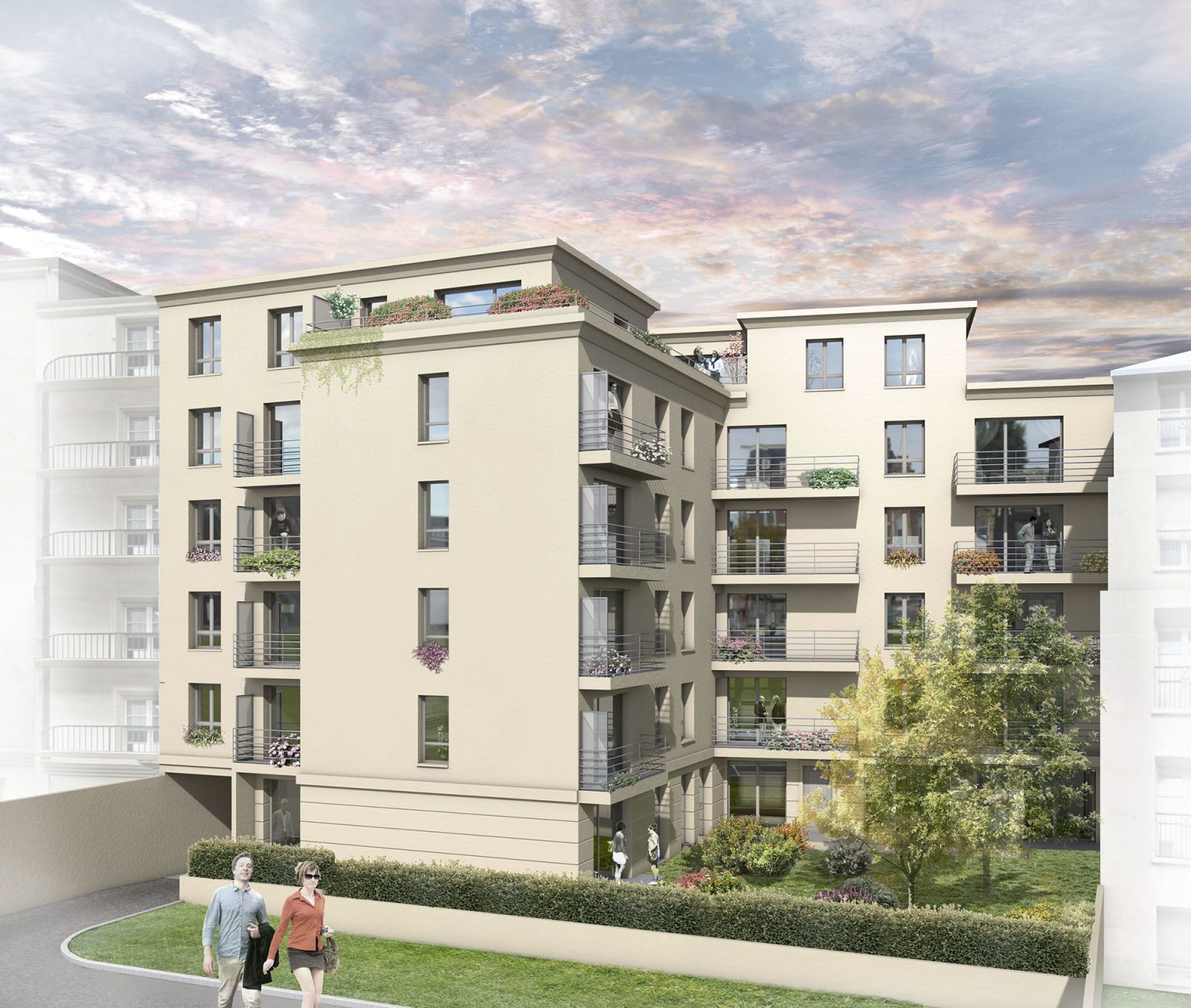 Perspective 3d sur une résidence à bourg la Reine