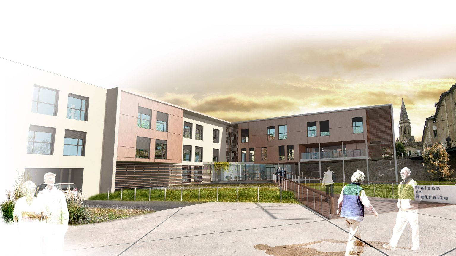 perspective 3d pour le concours de la maison de retraite de condom