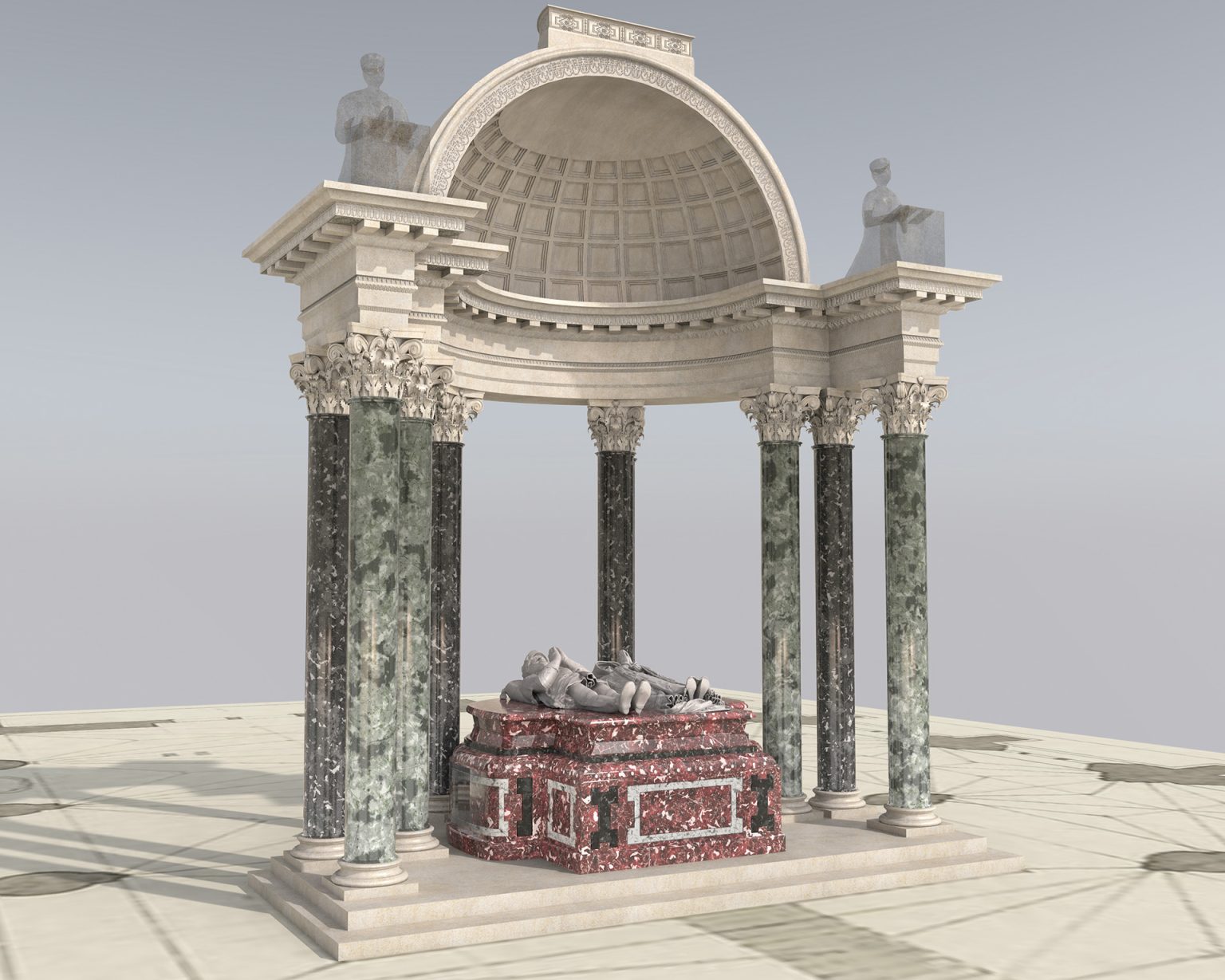 application de réalité augmentée sur le mausolée d'Anne de Montmorency