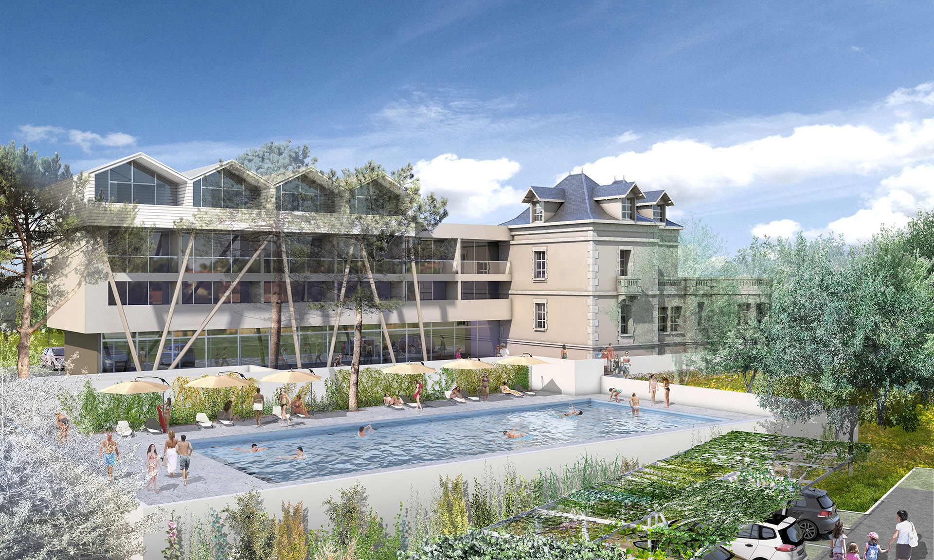 visualisation architecturale d'une résidence de tourisme à saint-palais-sur-mer