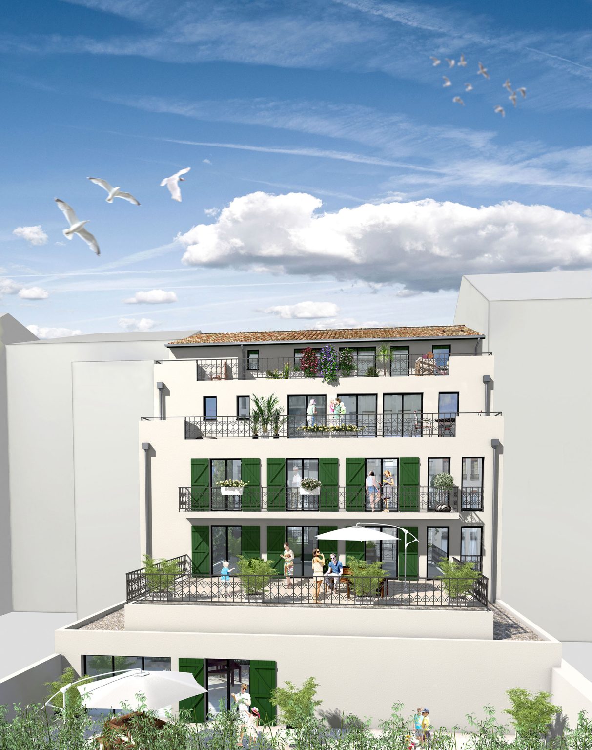 perspective 3d projet immobilier vauban à saint jean de luz