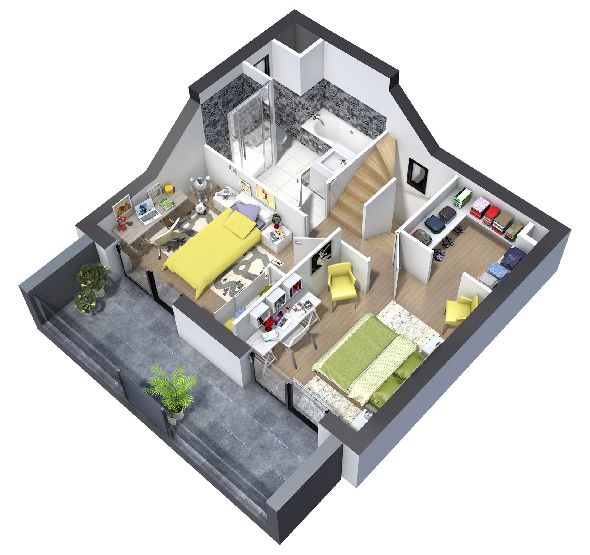 plan de vente 3d projet immobilier